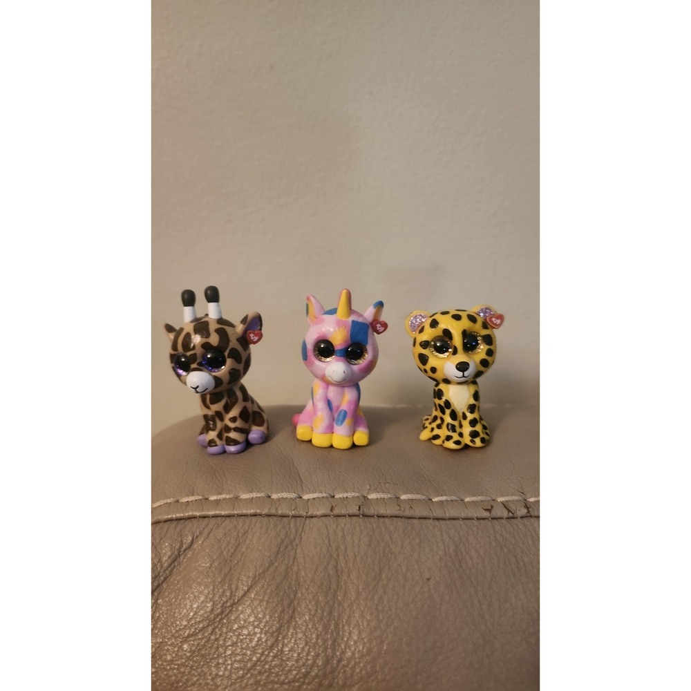 Lot Of 3 TY‎ Beanie Boos Mini Boo 2"  Figurines Safari Fantasia Speckles